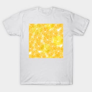 Orange transparent slices. Summer tropical translucent citrus fruits. T-Shirt